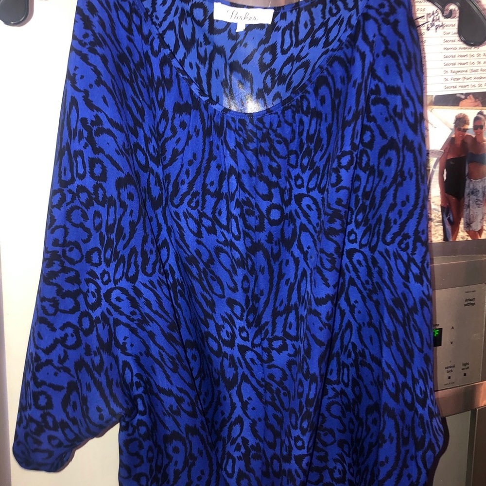 Parker silk open shoulder blouse small